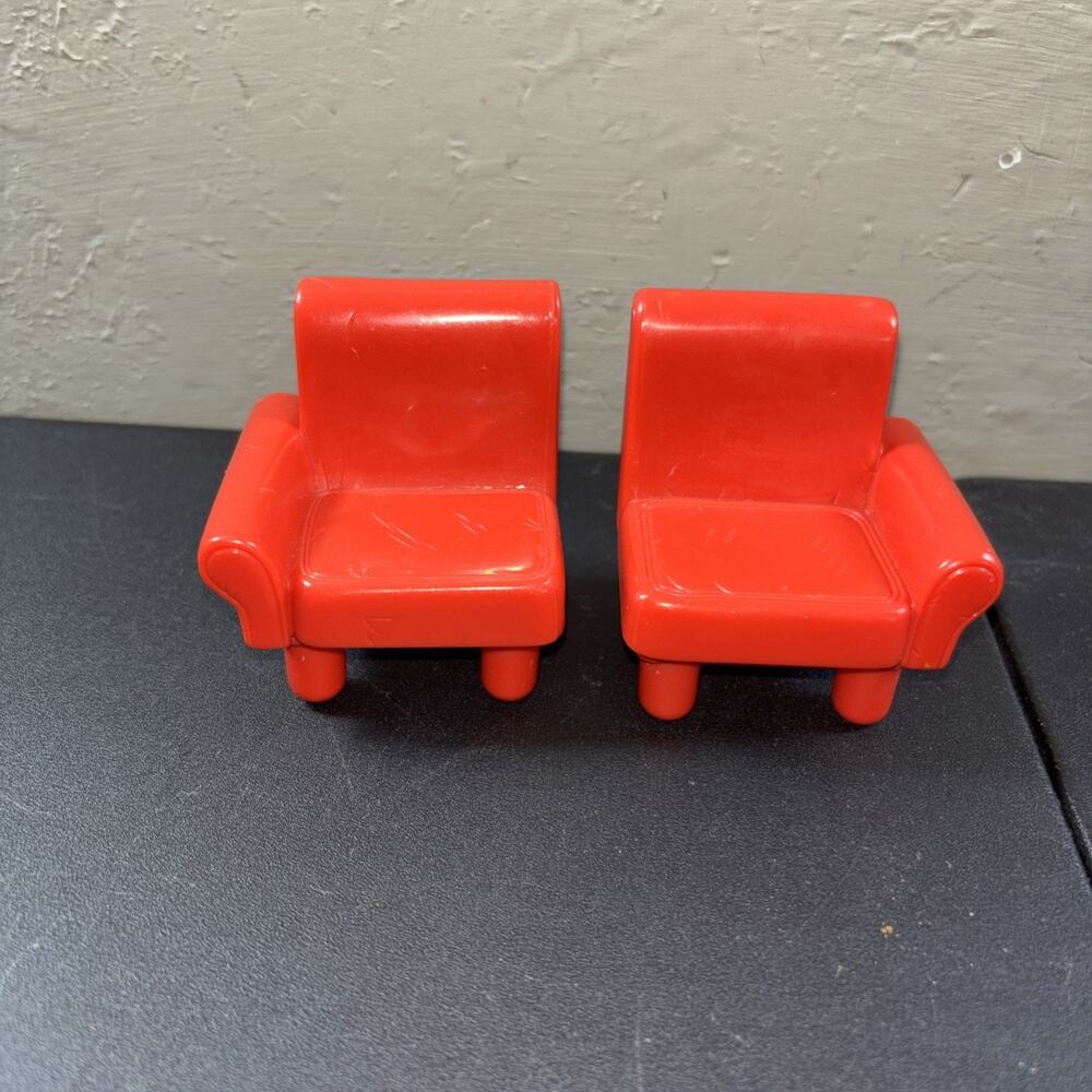 Fisher Price My First Dollhouse Red Couch Sofa Chairs Replacement Living Room